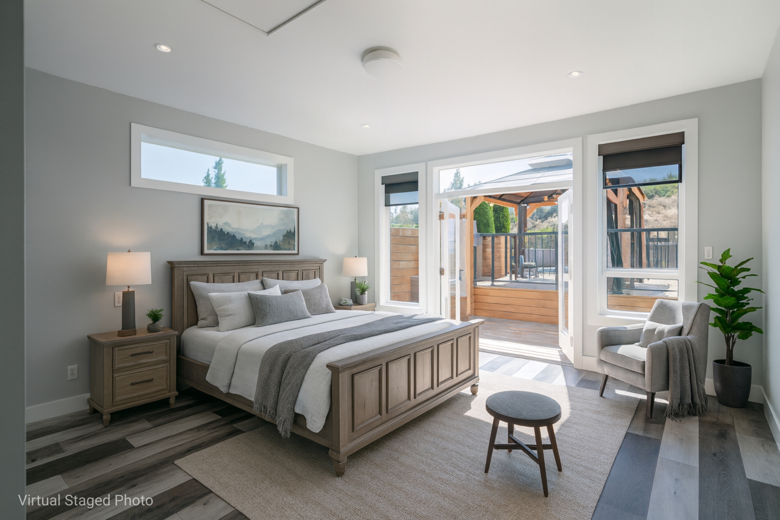 mountain modern primary bedroom