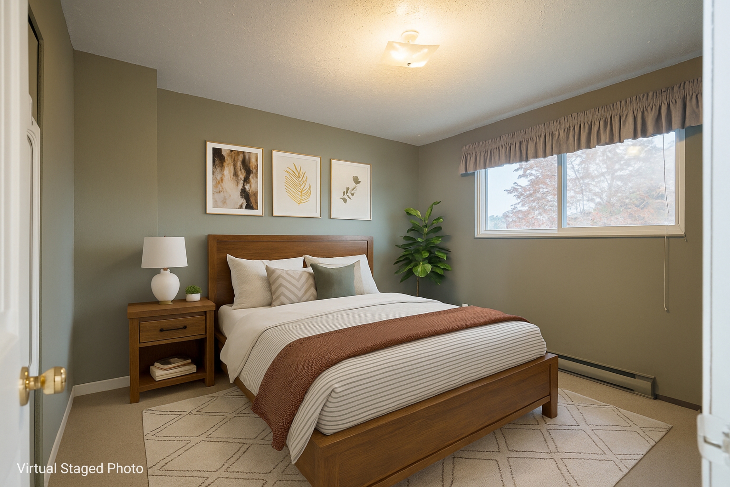 cozy and modern primary bedroom